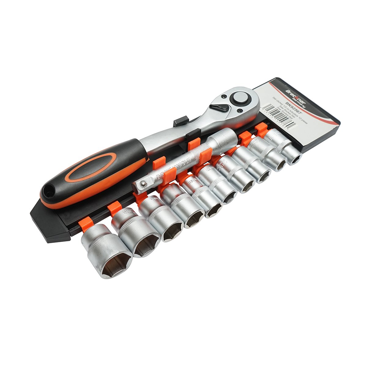 Set chei tubulare cu clichet 1/2 cu prelungitor, chei tubulare 10-24mm 12 piese Breckner Germany